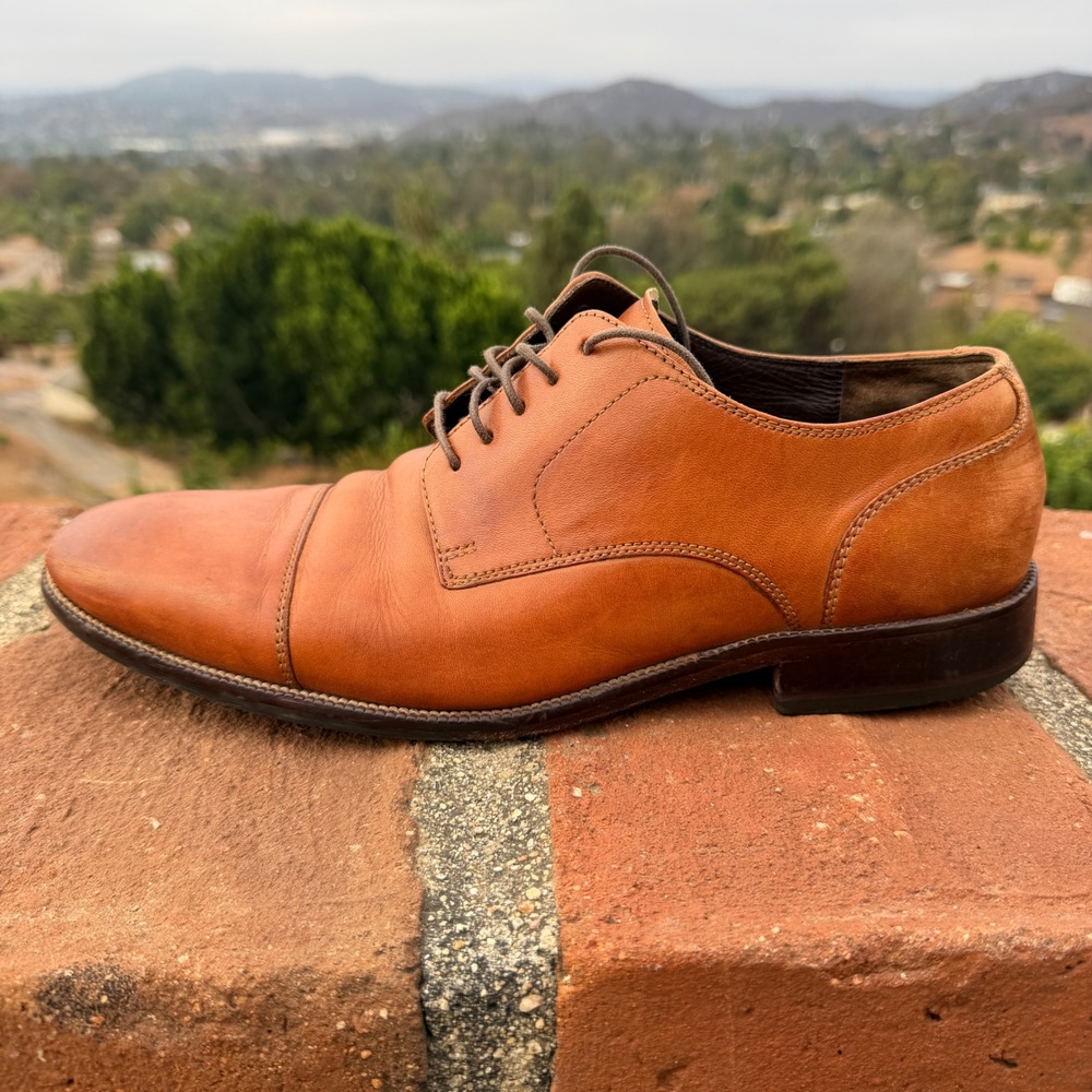 Cole Haan Harrison Grand Cap Toe Oxford Tan Leather Shoes C24120 Mens 10M - Picture 9 of 11